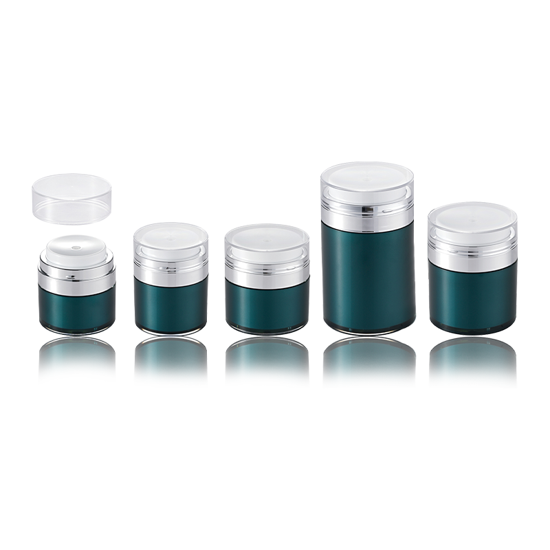HS-016C Airless Acrylic Continens 15g 30g 50g 100g White Black Plastic Cosmetic Cream Jar